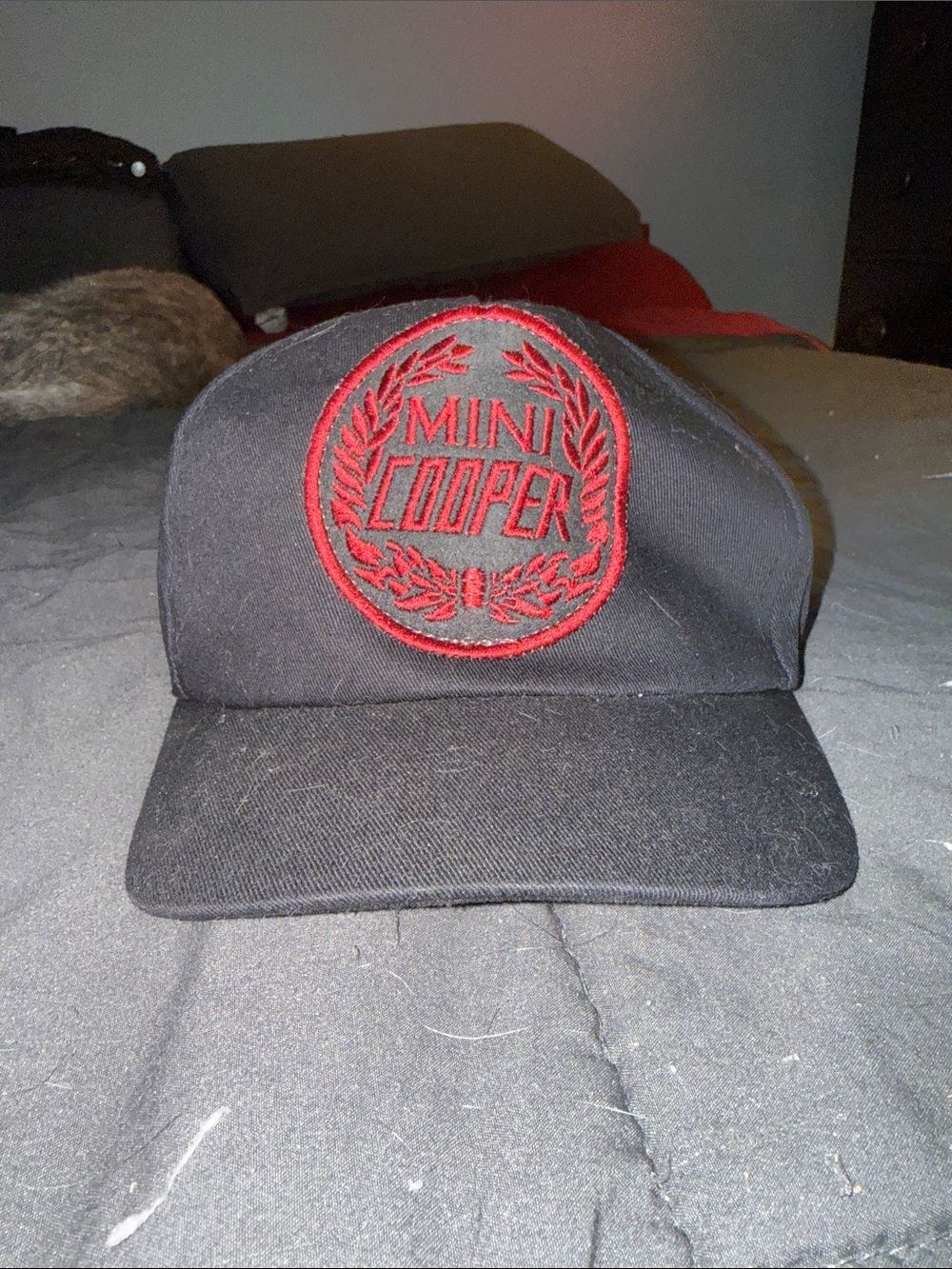 Black Cap with Red Embroidered Logo
